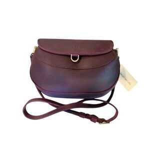 Portland Leather Goods Large Monaco Crossbody Bag Larkspur Purple Leather NWT